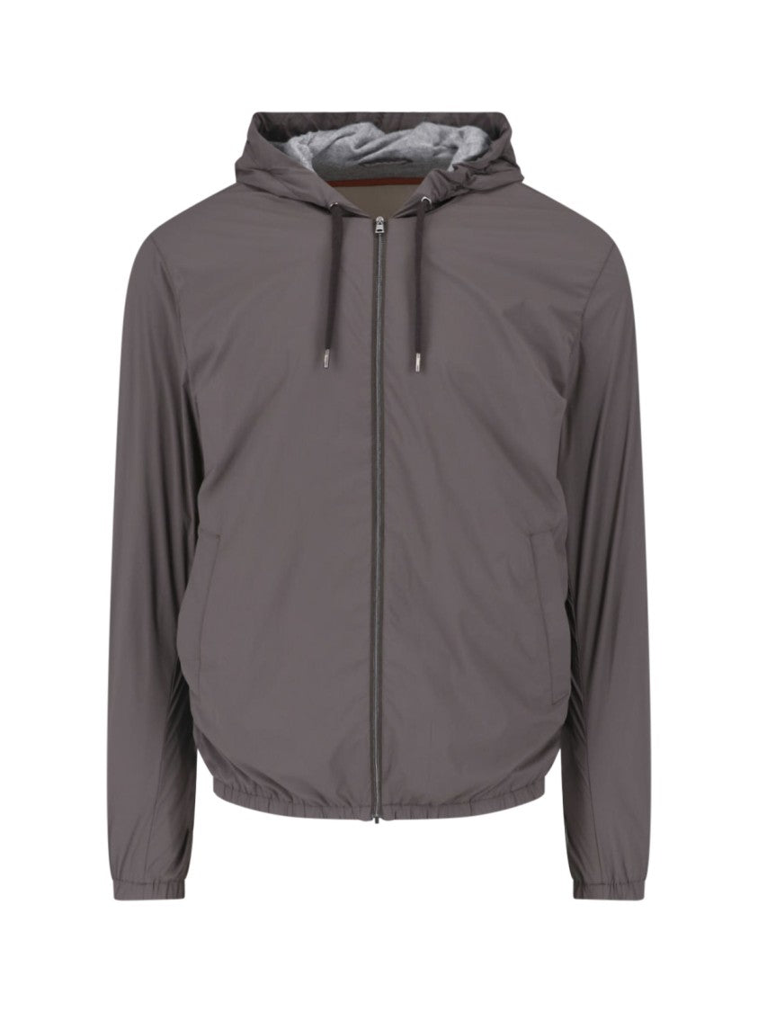 Herno Technical Fabric Hooded Jacket With Adjustable Drawstrings