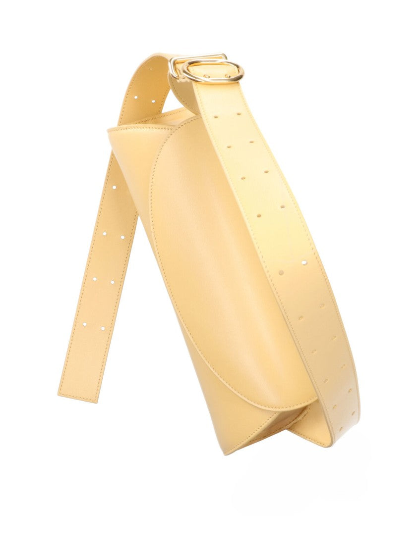 Jil Sander Yellow Cannolo Cylindrical Leather Shoulder Bag
