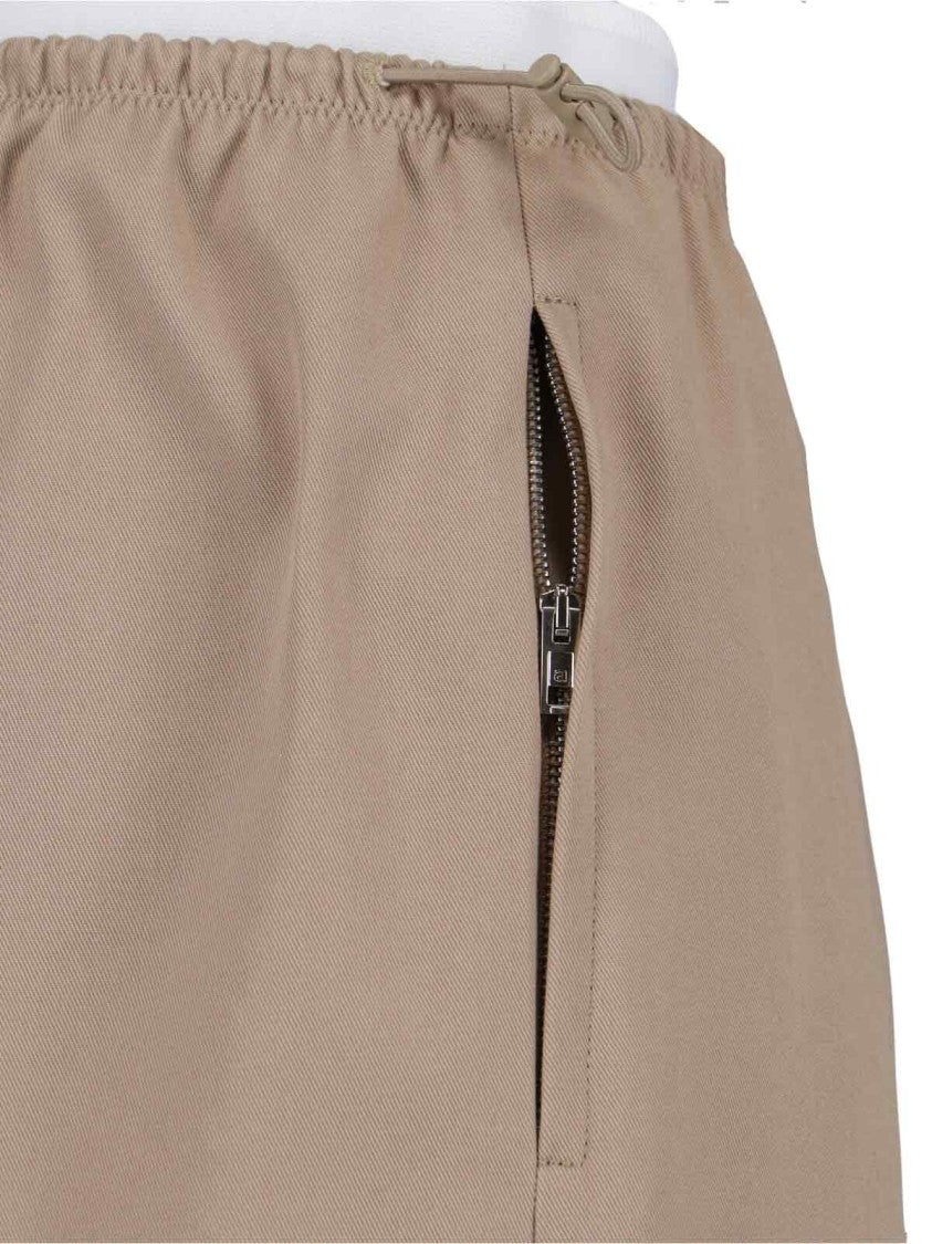Alexander Wang Cotton Trousers, Taupe, Mid-Rise