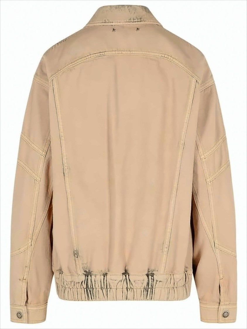 Golden Goose Boxy Silhouette Jacket With Distressed Accents