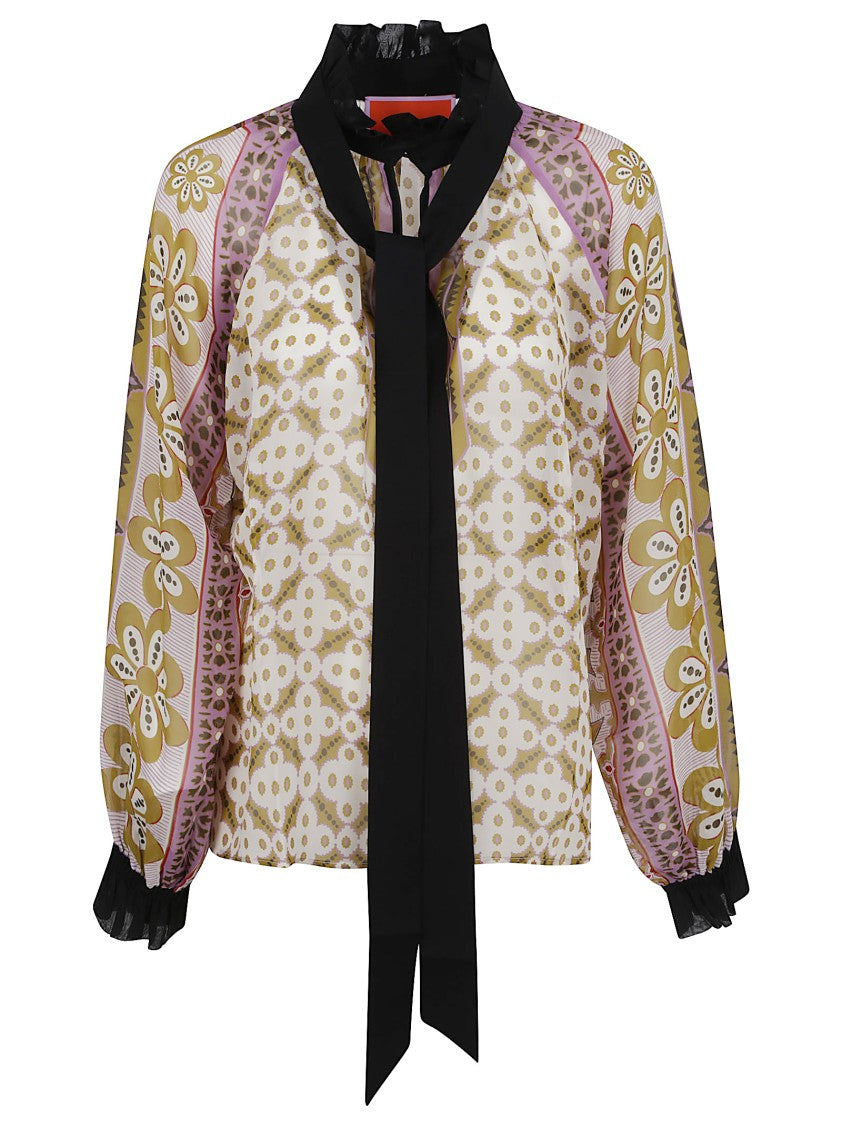 La Double J Silk Chiffon Blouse With Vintage-Style Design