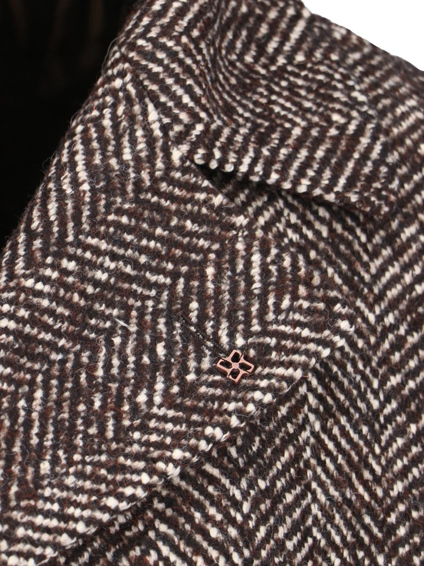 Tagliatore Double-Breasted Coat – Brown