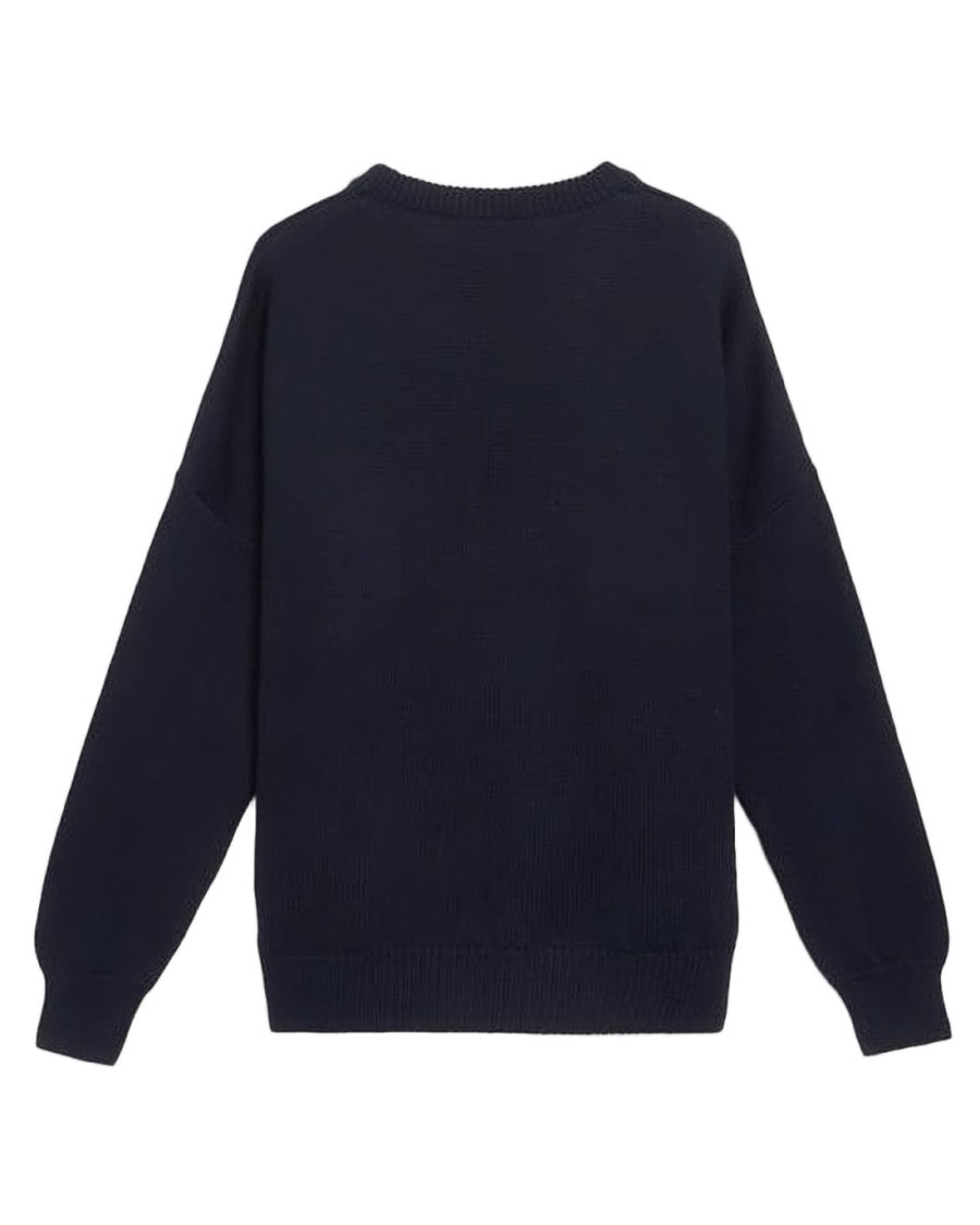 032C Relaxed Fit Black Merino Wool Sweater