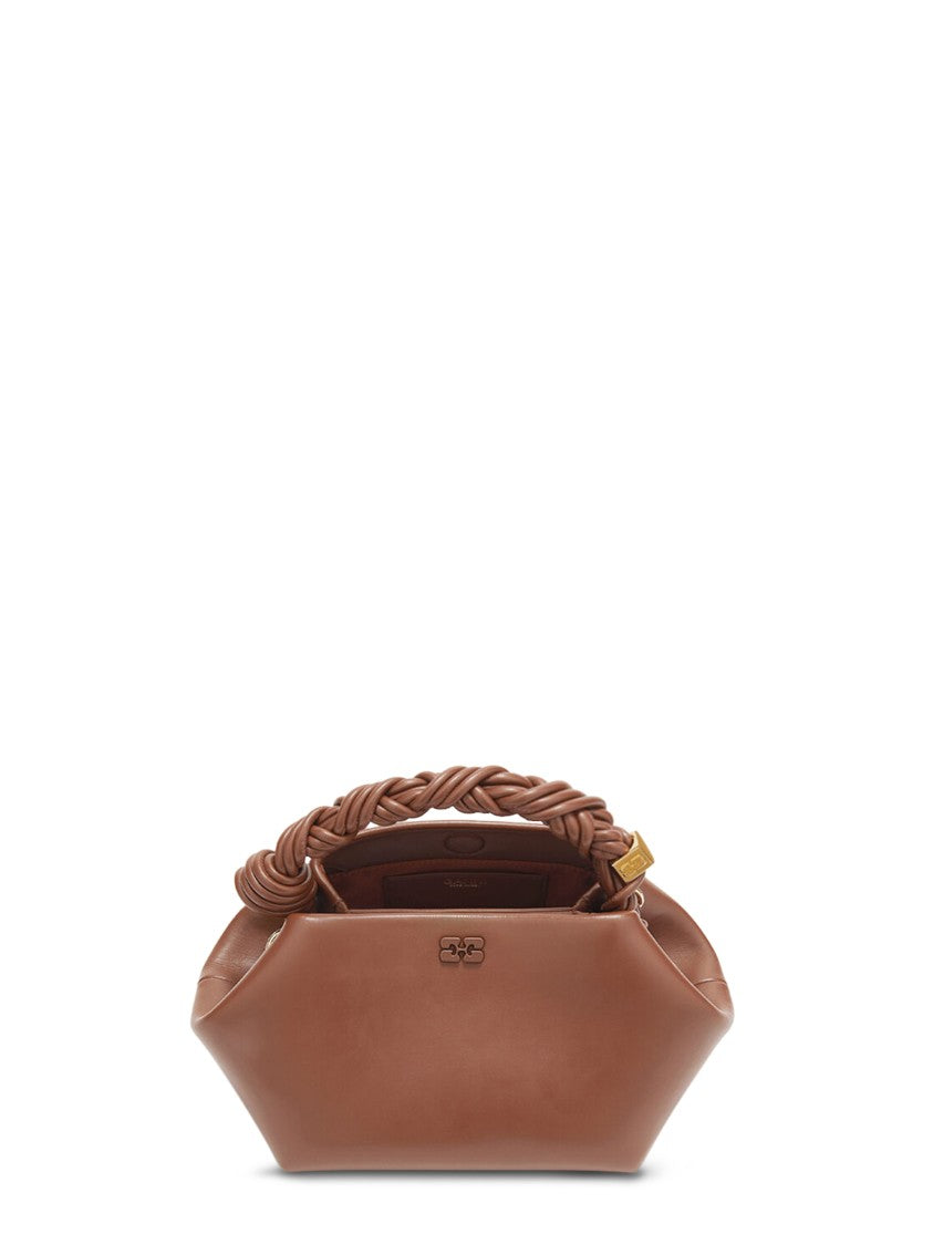 Ganni Braided Handle Gold Accent Geometric Bag