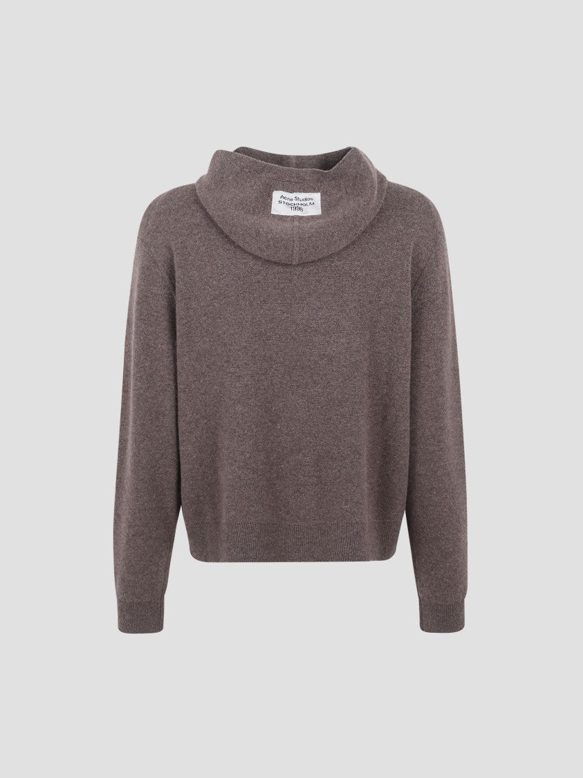 Acne Studios Cropped Knit Sweater With Hood