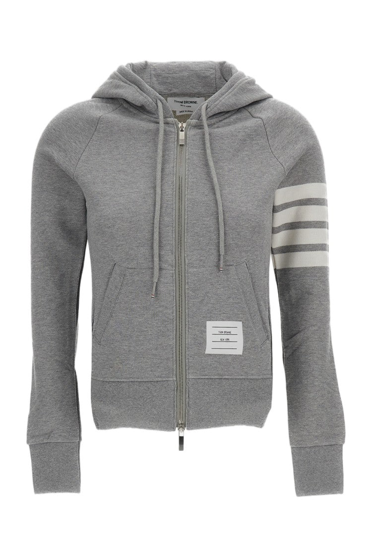 Thom Browne Light Grey Classic Loopback 4-Bar Hoodie