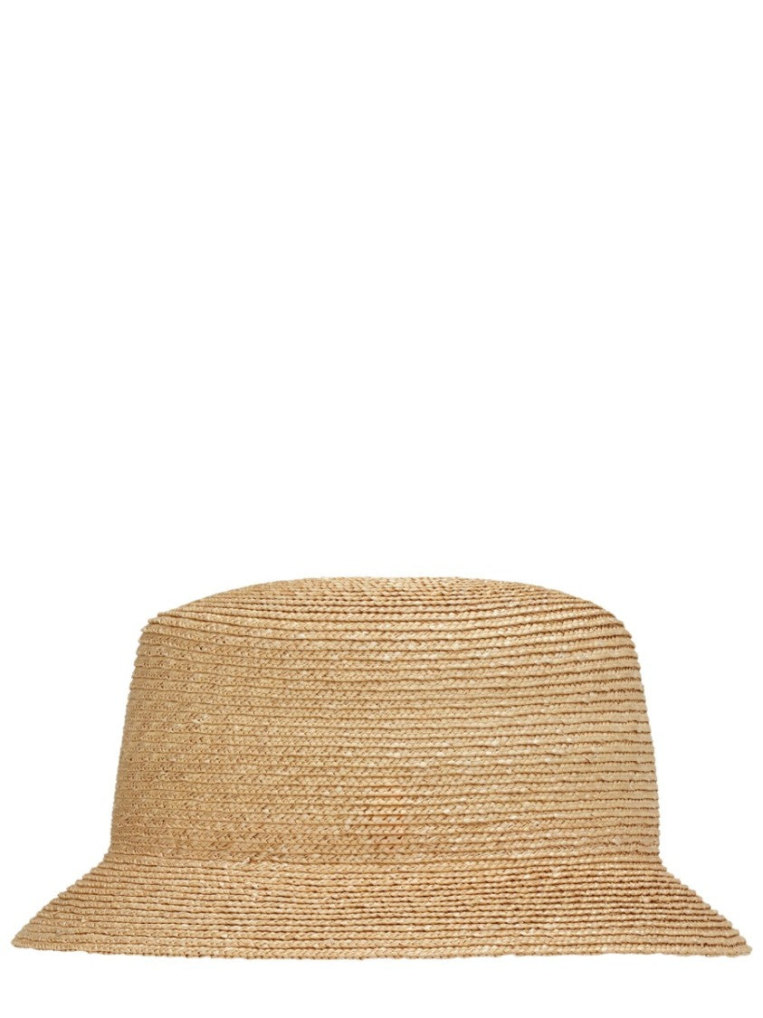 Saint Laurent Brown Straw Fedora Hat