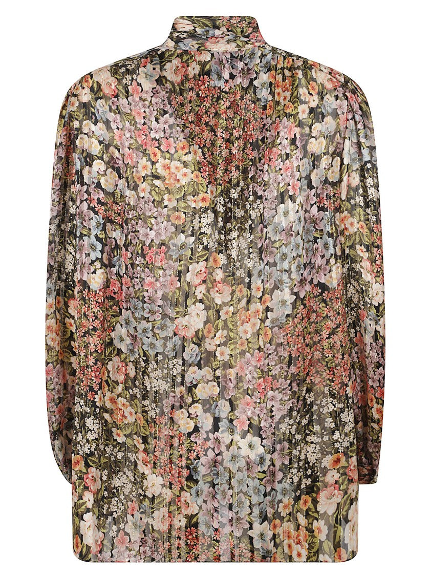 Valentino Garavani Pastel Floral Pattern Silk Blouse