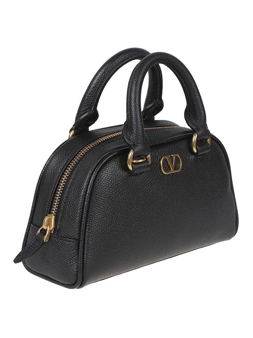 Valentino Garavani Textured Leather Mini Borsa Vlogo Bowling Bag