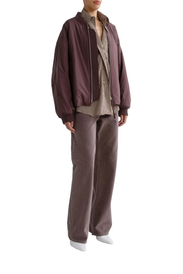 Agolde Grey Asymmetric Criss Cross Barrel-Leg Jeans