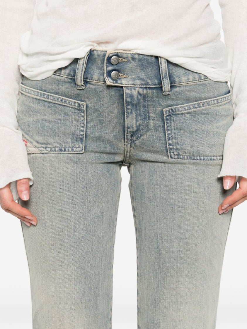 Diesel Light Washed Denim Jeans With Faded Effect