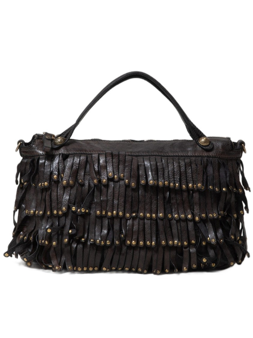 Campomaggi Layered Leather Shoulder Bag With Brass Accents