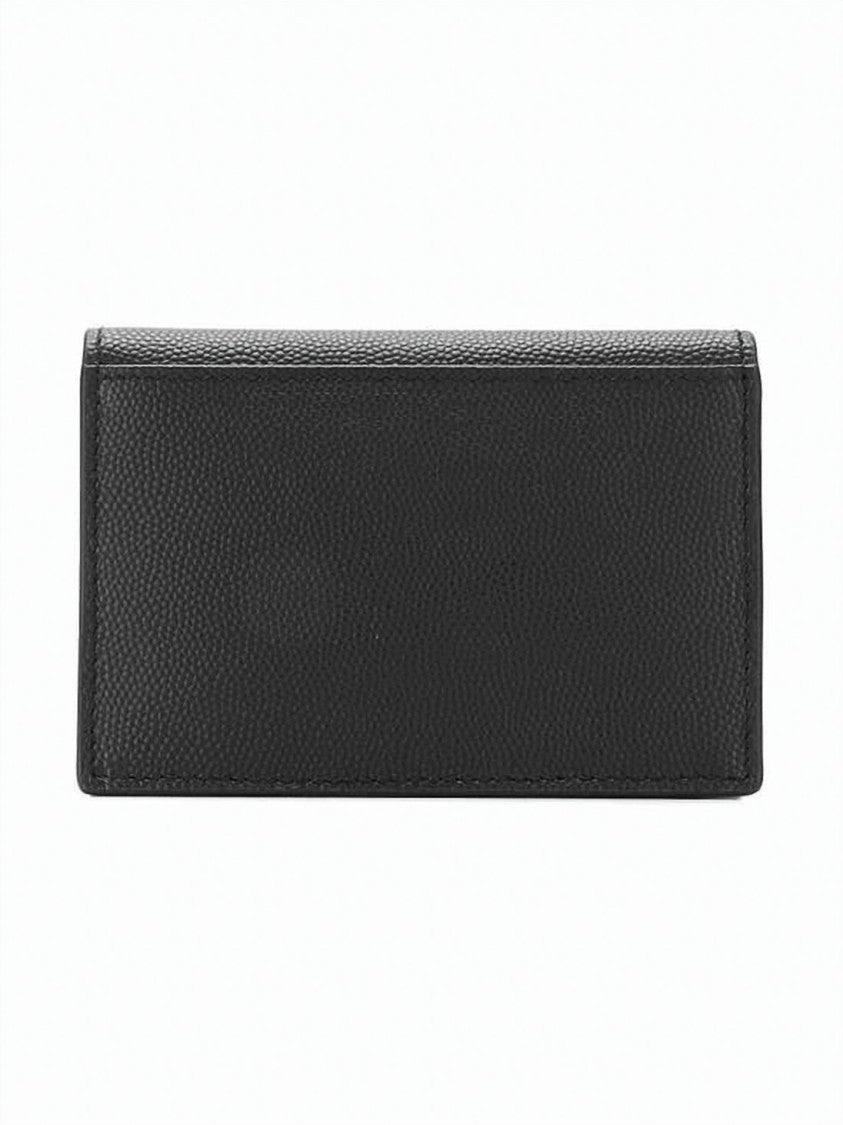 Saint Laurent Textured Calf Leather Cardholder With Snap Closure