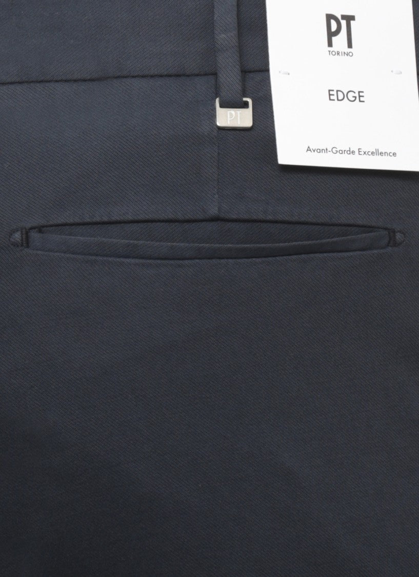 Pt Torino Blue Tailored Cotton Straight-Leg Pants