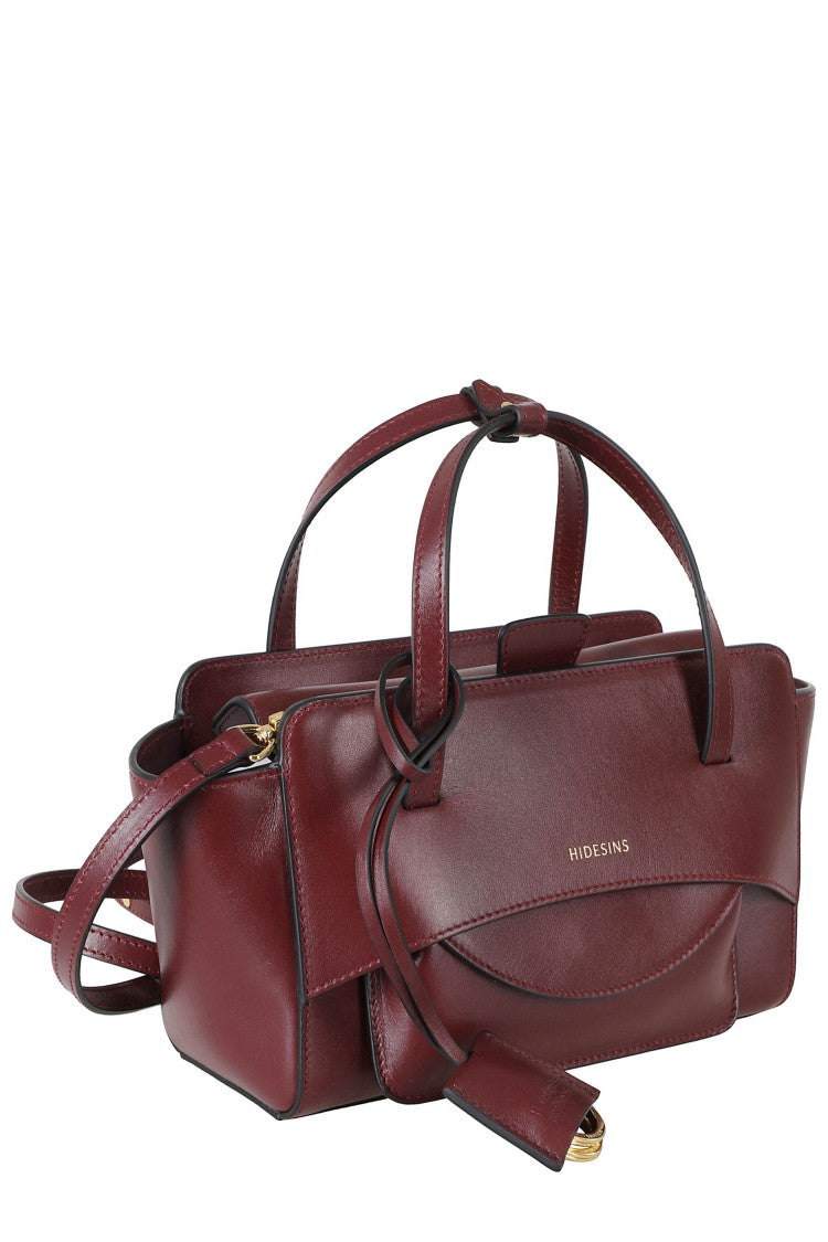Hidesins Red S Premier Double Top Handle Leather Handbag