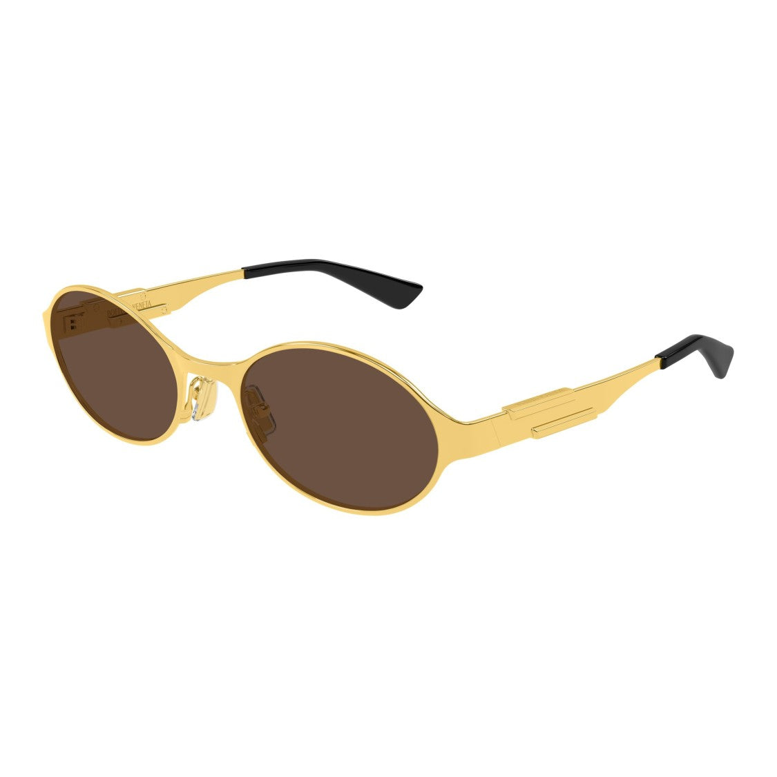 Bottega Veneta Bv1456s Oval Metallic Gold Sunglasses