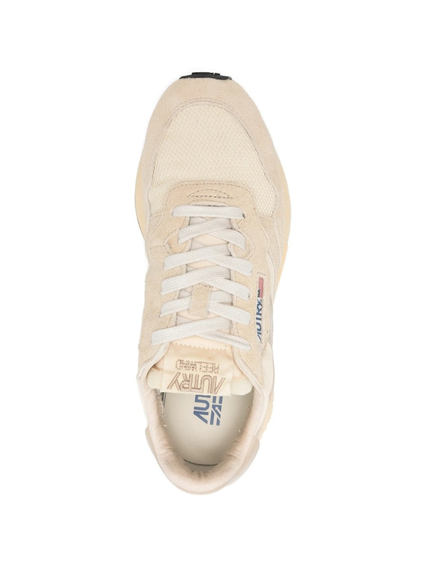 Autry Light Beige Reelwind Low Suede Sneakers