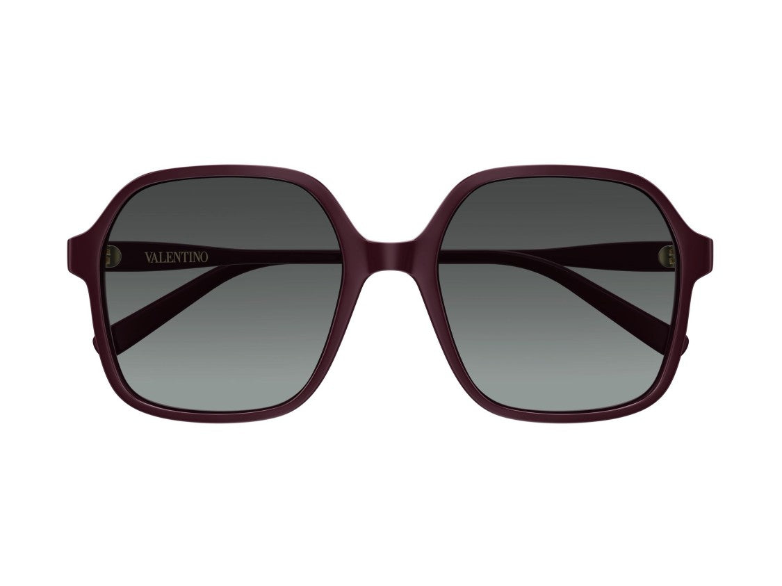 Valentino Gold Burgundy Vg0018s Acetate Oversized Geometric Sunglasses