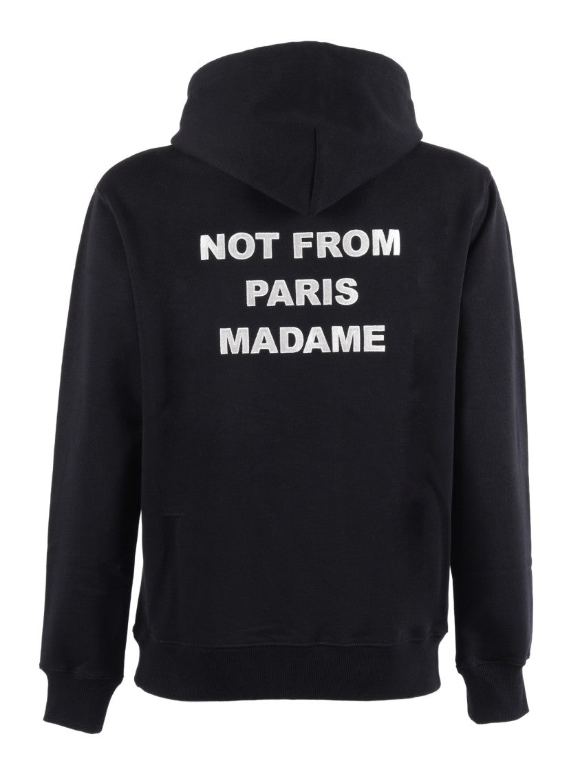Drôle De Monsieur Black Bold Slogan Hoodie