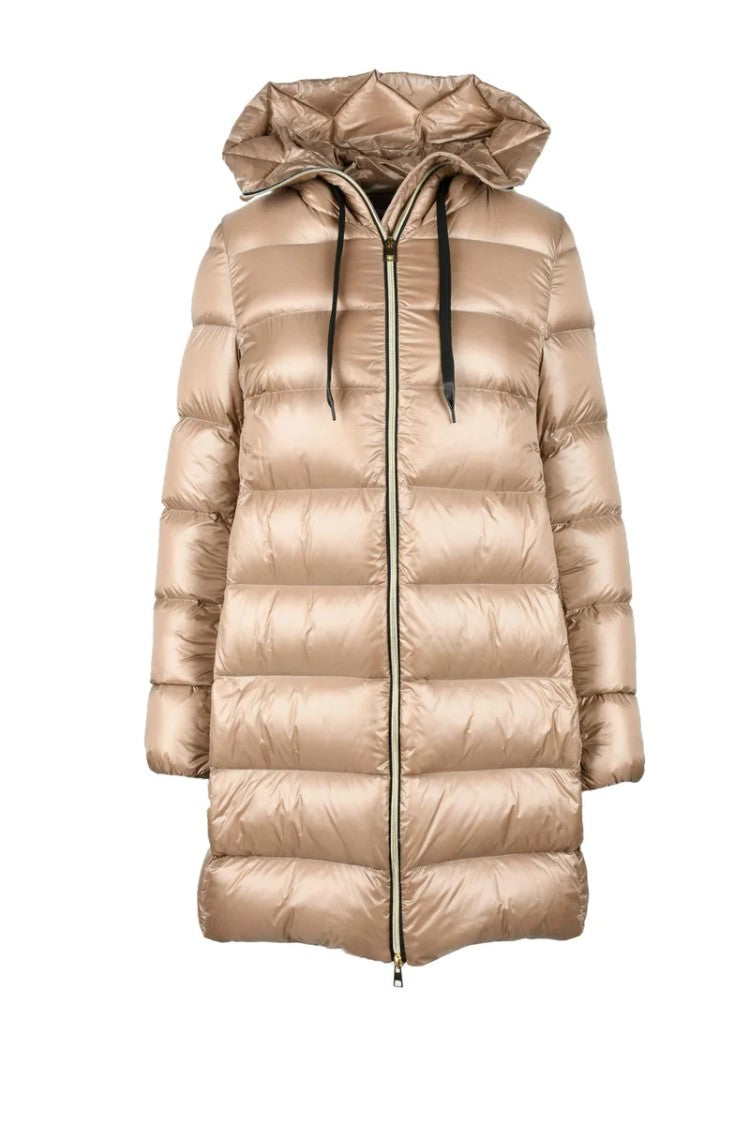 Annie Paris Long Puffer Jacket - Beige
