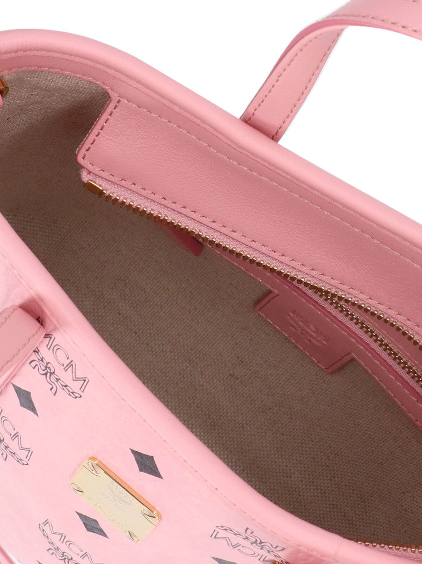 Mcm Small Logo-Print Tote Bag With Removable Shoulder Strap