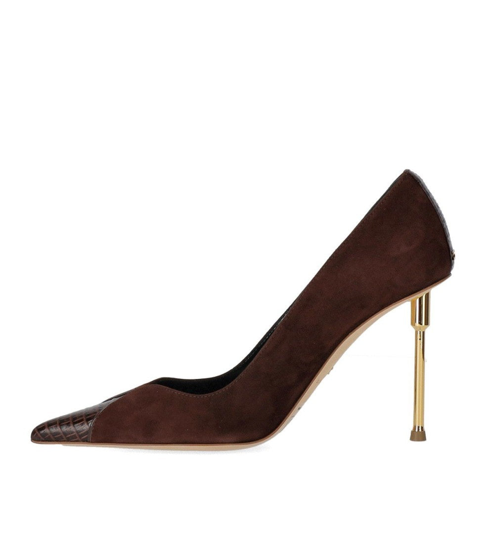 Elisabetta Franchi Brown Suede Pump