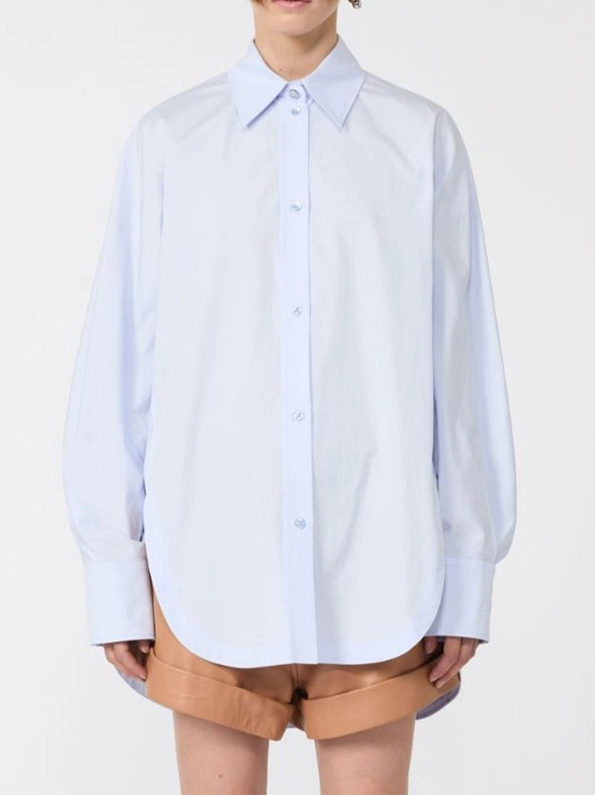 Sportmax Blue Ovest Flowing Long-Sleeved Plain Shirt