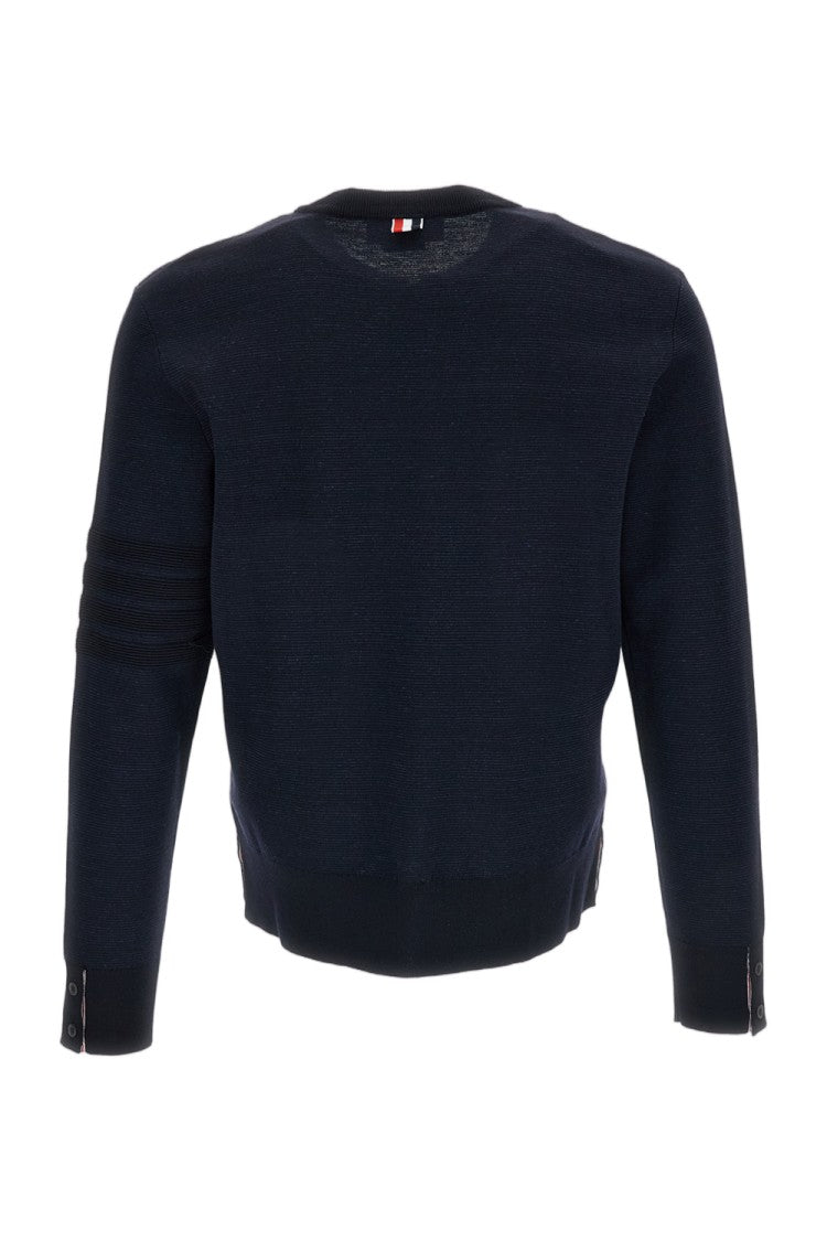 Thom Browne Premium Milano Stitch 4-Bar Bomber Pullover