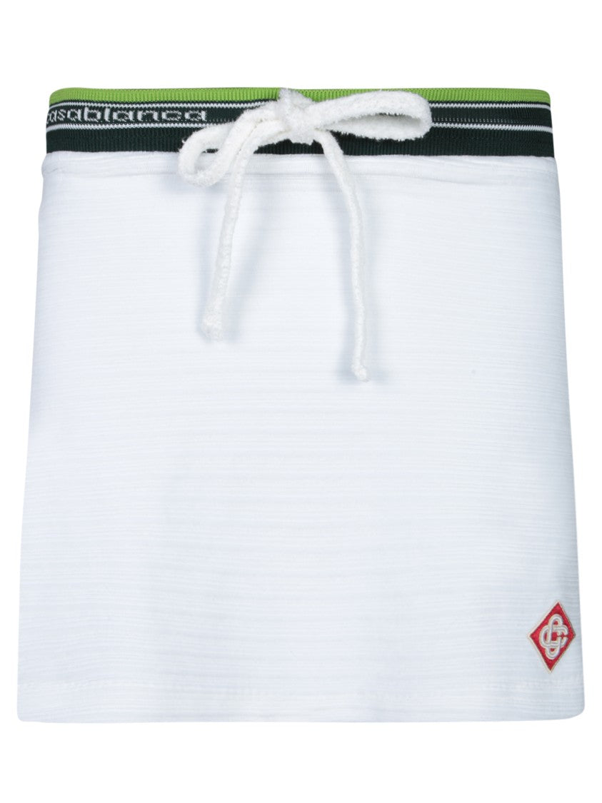 Casablanca White Velour Mini Skirt