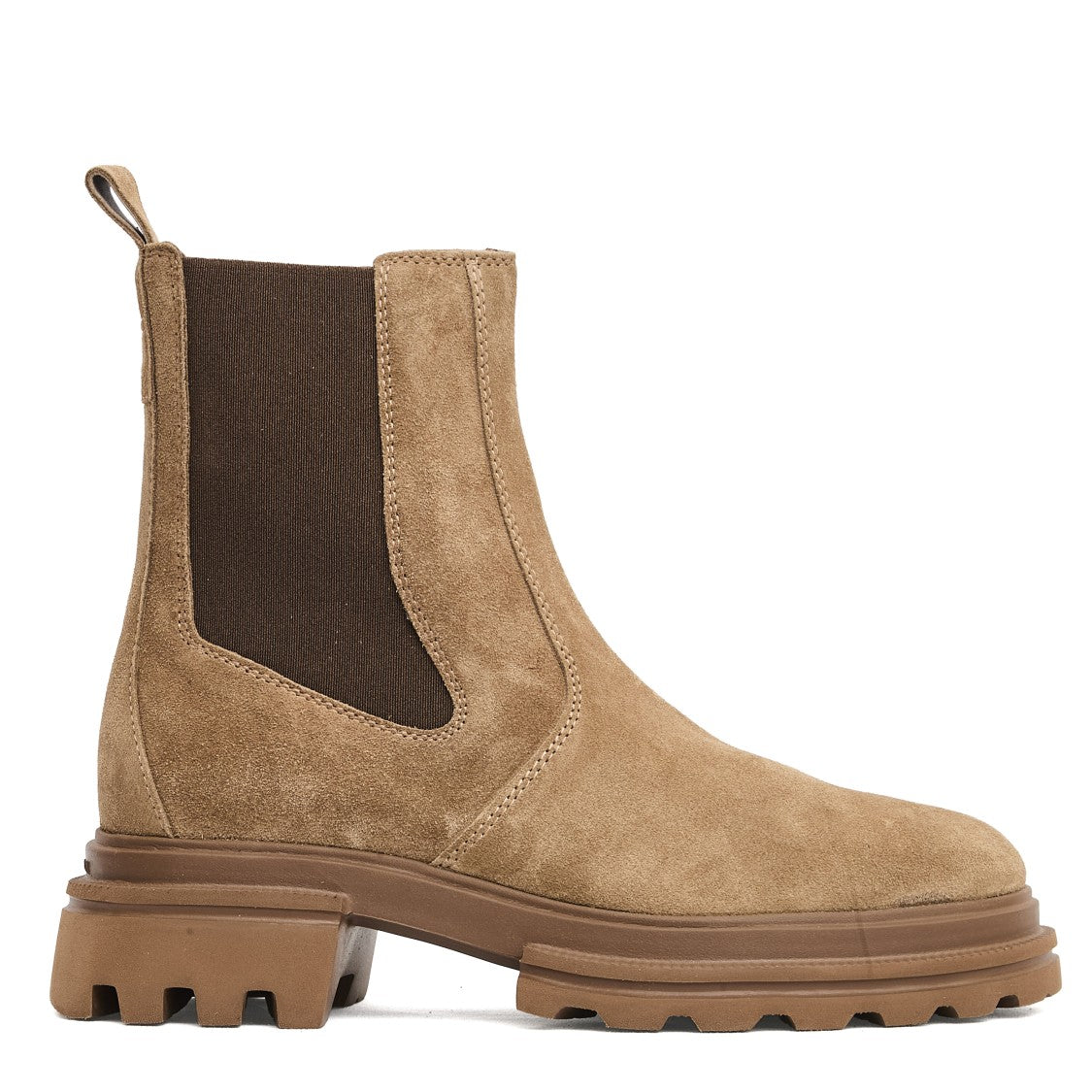 Hogan Beige Suede Chelsea Boots