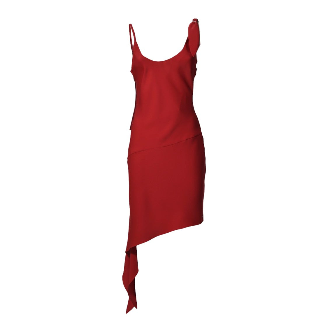 Courrèges Red Crepe Scarf Dress