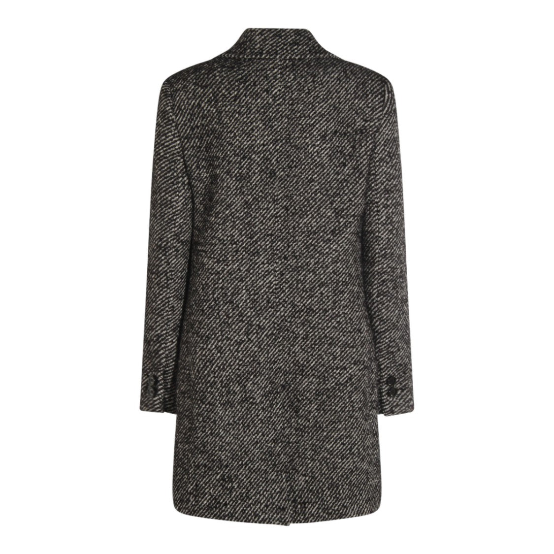 Dolce & Gabbana Tailored Grey Coat With Herringbone Pattern