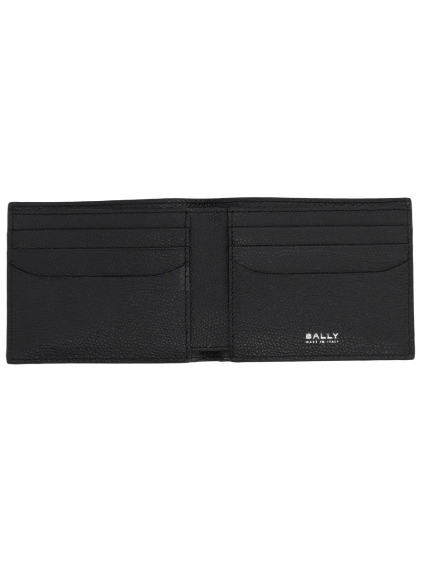 Bally Neutral Textured Bovine Leather Minimalist Wallet
