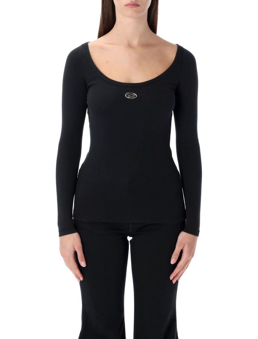 Diesel T-Bal-Od Long-Sleeve Ribbed Cotton Top