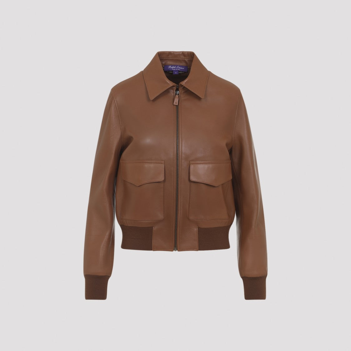 Polo Ralph Lauren Brown Lamb Leather Sullivan Bomber Jacket