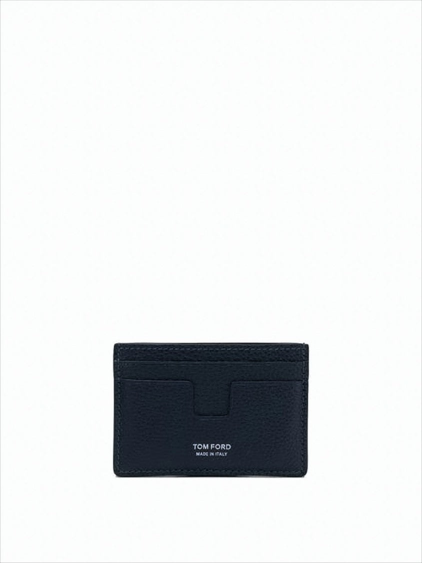 Tom Ford Textured Calf Leather Card Wallet With Embossed Branding