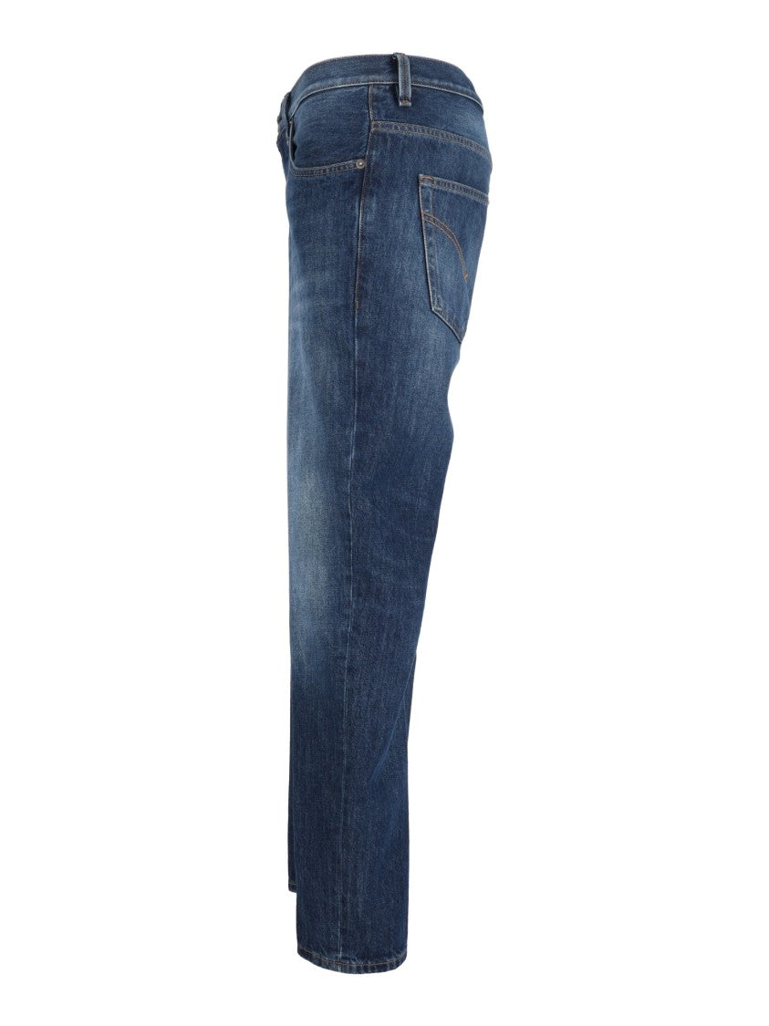 Dondup Medium Blue Denim Jeans With Classic Five-Pocket Design
