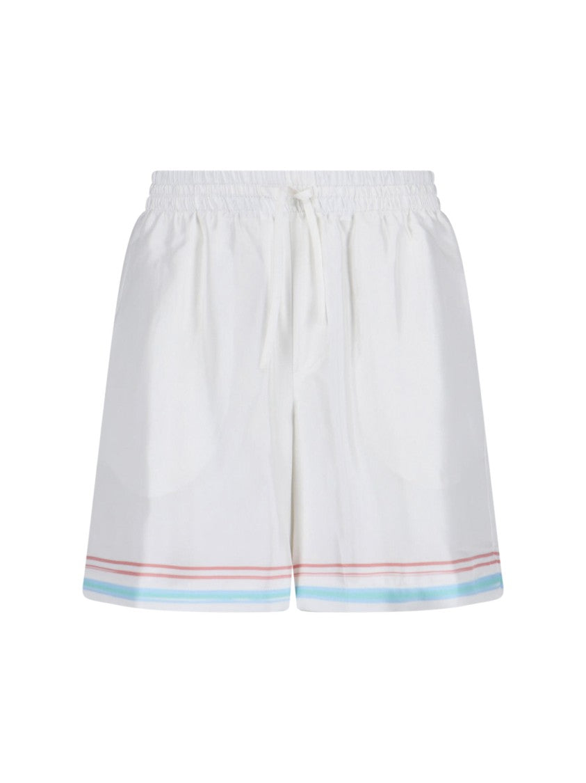 Casablanca White Dance Joy Silk Shorts