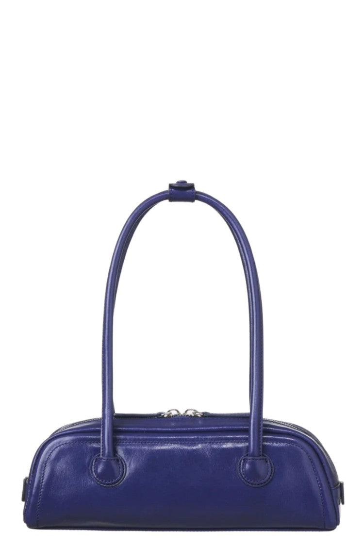 Margesherwood Blu Glossy Soft Boston Ew Mini East-West Leather Handbag
