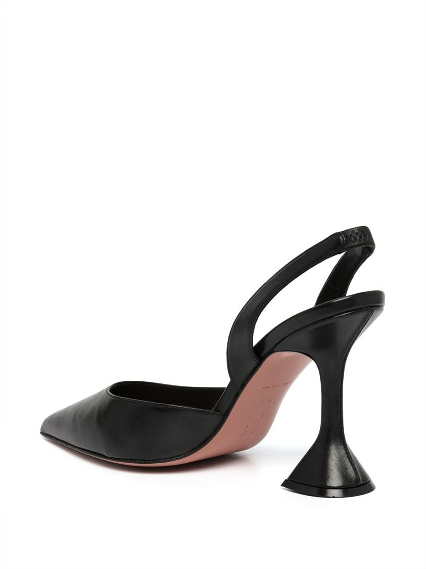 Amina Muaddi Pointed Toe Slingbacks With Hourglass Heel