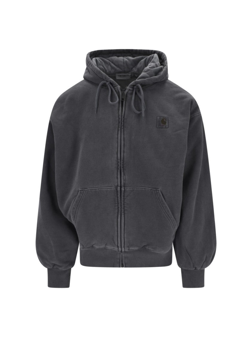 Carhartt Wip Black Vista Padded Hooded Cotton Denim Jacket