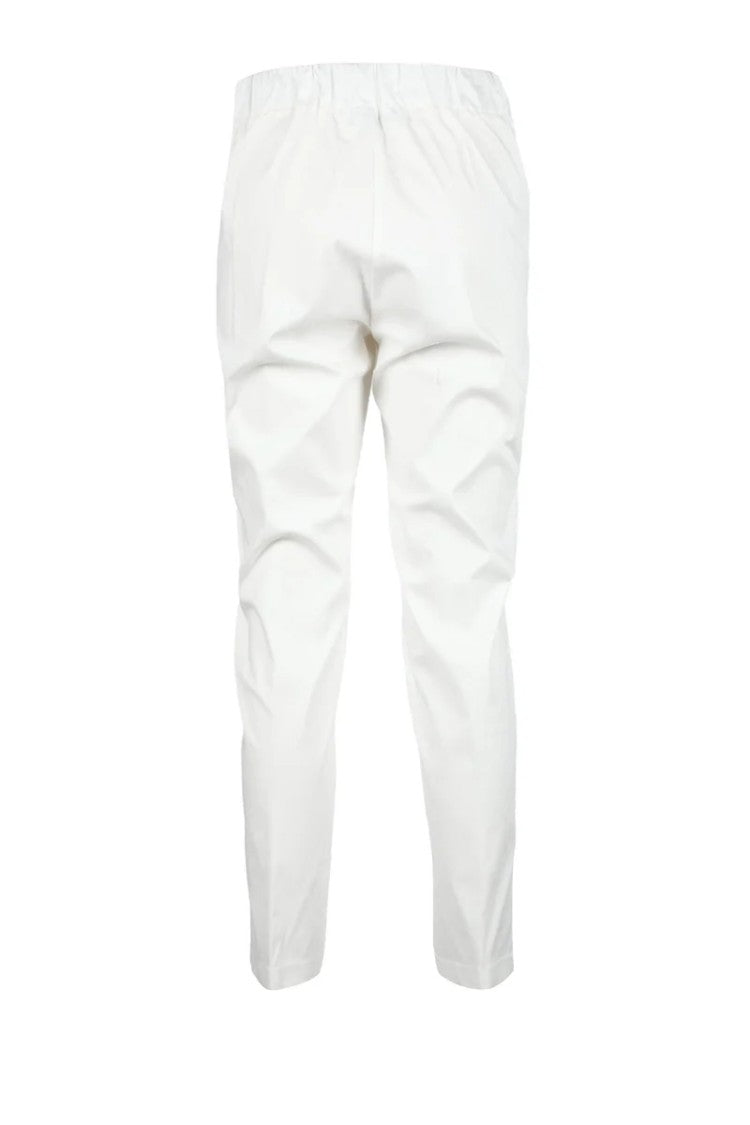 Caractere Cotton-Blend Stretch Trousers With Tapered Ankle And Elastic Waistband