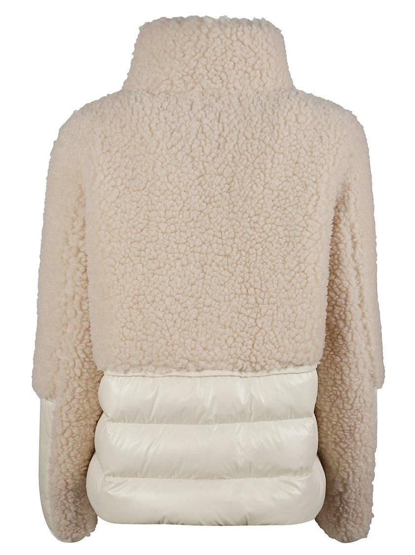 Moncler Glorieux Teddy Fleece Quilted Panel Jacket
