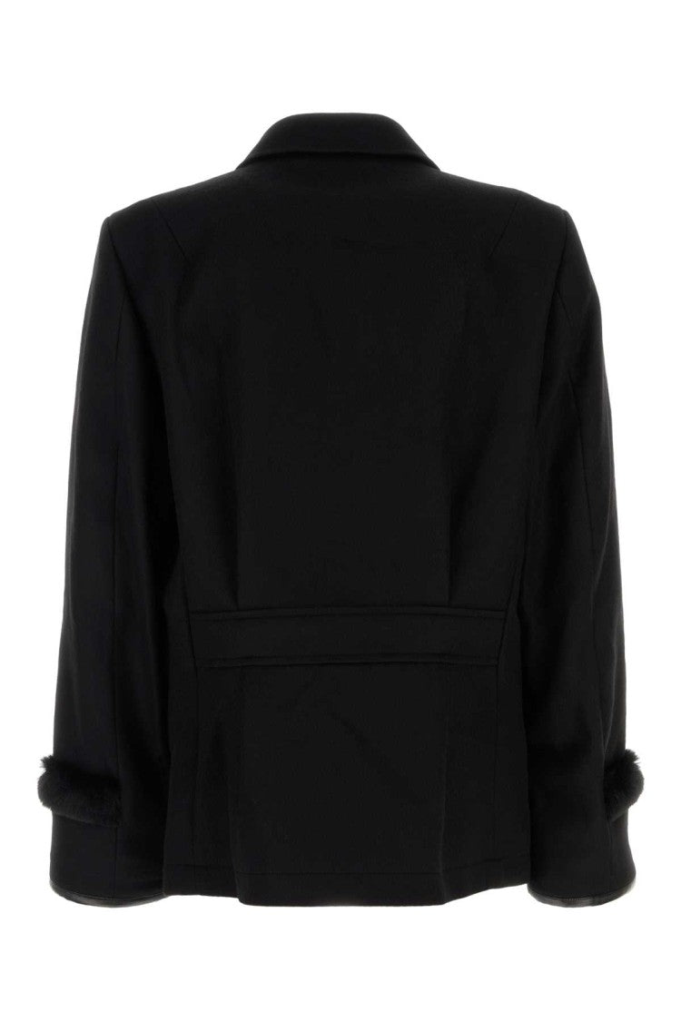 Random Identities Black Wool Blend Coat