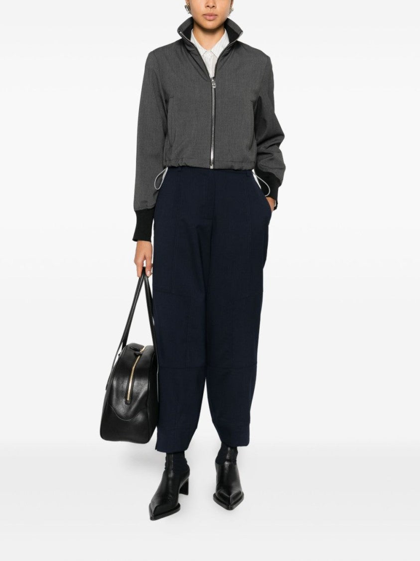 Pinko Balloon-Fit Blue Trousers With Panel Design