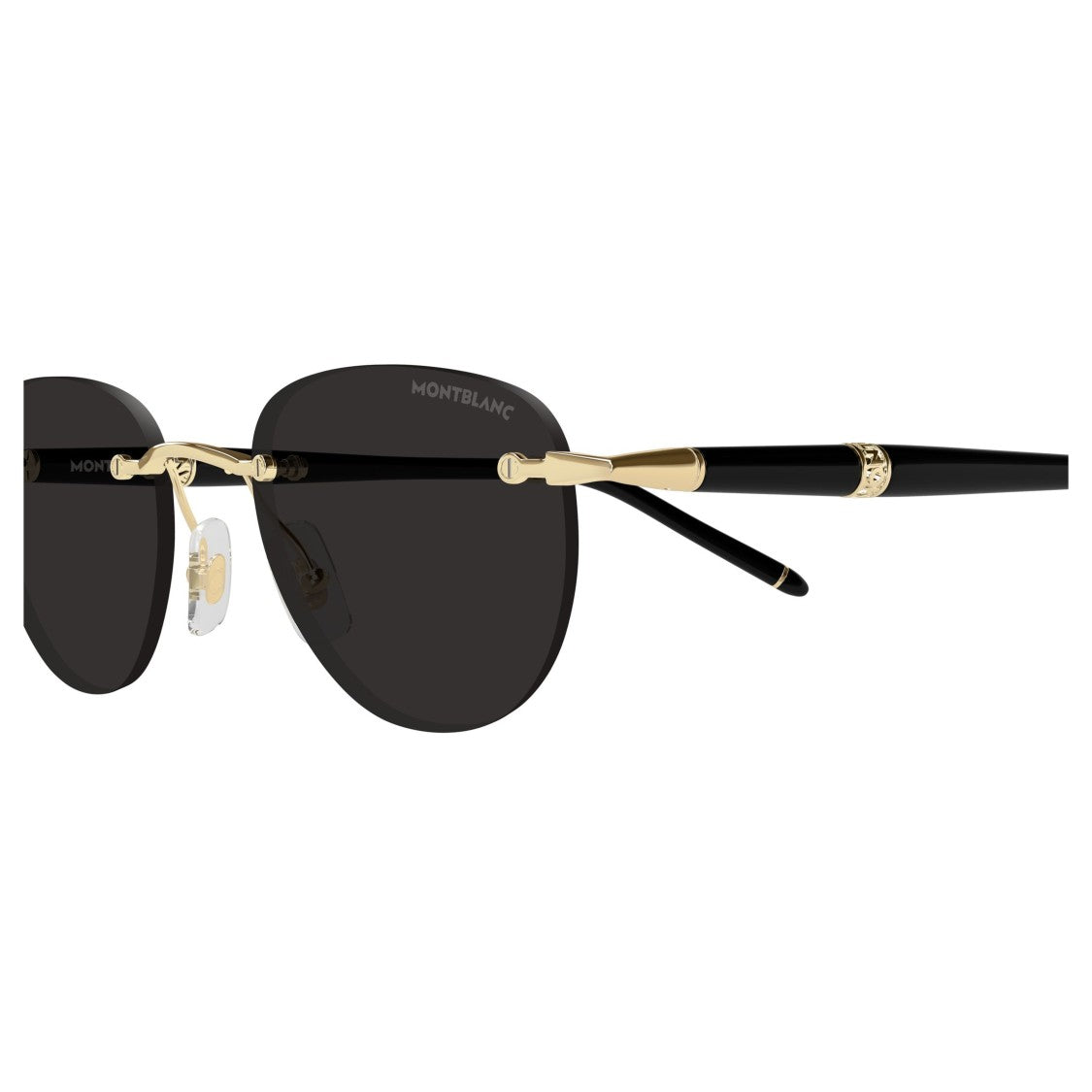 Montblanc Rimless Sunglasses With Gold Accents