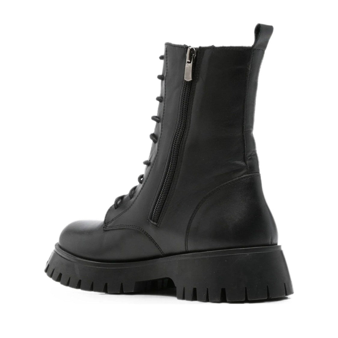 Sergio Moretti Black Leather Minimalist Lace-Up Boots