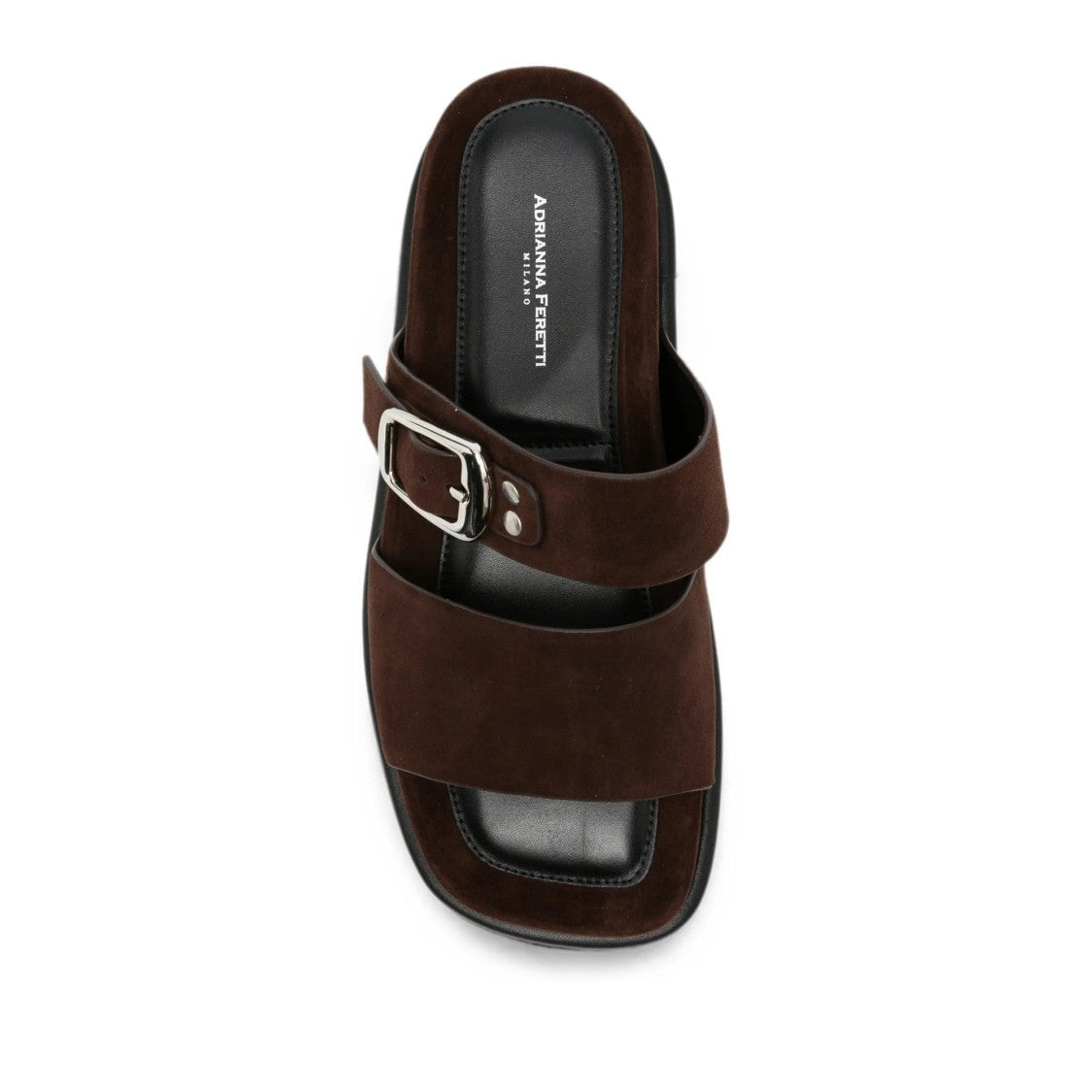Adrianna Feretti Brown Suede Wedge Adjustable Strap Slippers