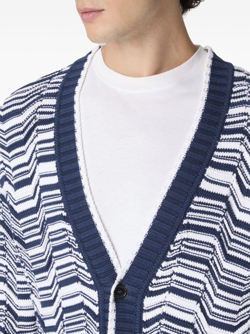 Missoni V-Neck Cardigan With All-Over Greek Key Motif