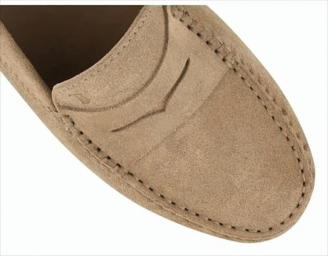 Tod's Suede Loafer With Leather Accents And Pebble Grips